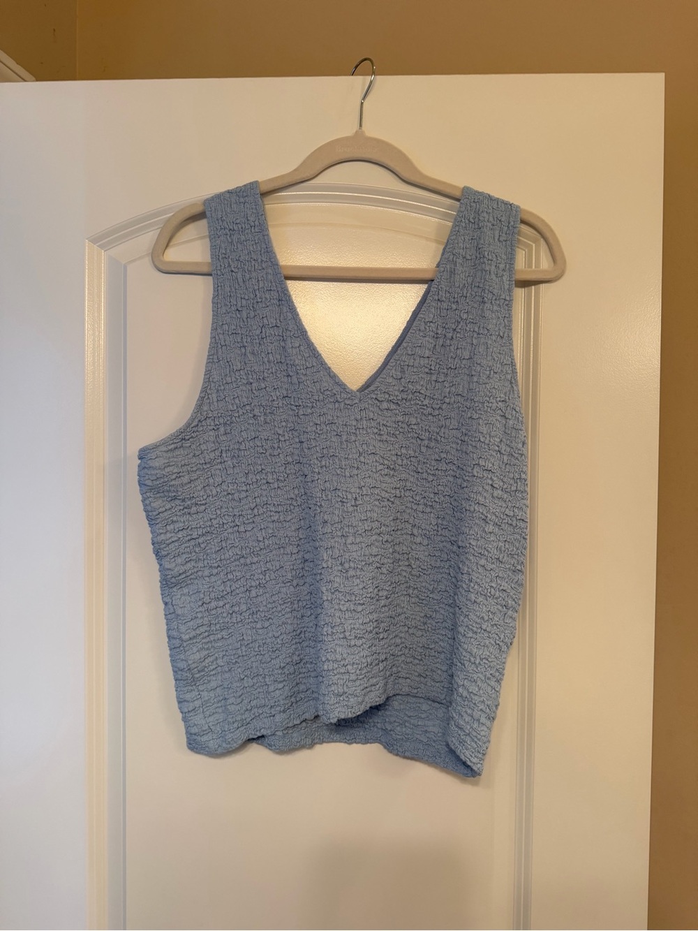 a new day Light Blue Textured V-Neck Tank